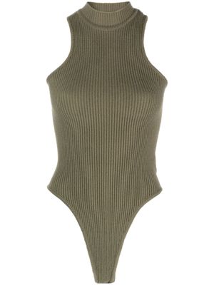 a paper kid ribbed-knit high-neck bodysuit - Green