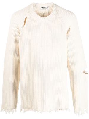 a paper kid ripped knitted sweatshirt - Neutrals