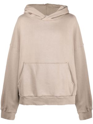 a paper kid slouchy cotton hoodie - Brown