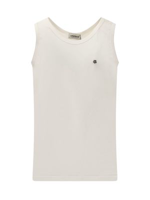 A Paper Kid Tank Top With Flower Pin.