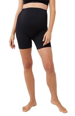 A PEA IN THE POD Brrr Seamless Maternity Biker Shorts in Black
