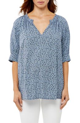 A PEA IN THE POD Floral Peasant Maternity Top in Navy Floral