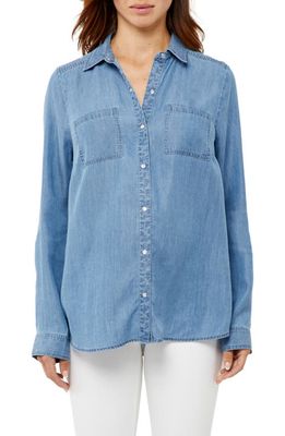 A PEA IN THE POD Long Sleeve Chambray Maternity Shirt