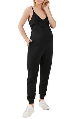 A PEA IN THE POD Luxe Maternity Jumpsuit in Black