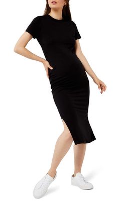 A PEA IN THE POD Luxe Maternity Midi Dress in Black