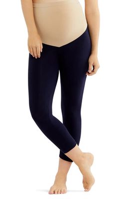 A PEA IN THE POD Luxessentials Secret Fit Belly Crop Maternity Leggings in Navy