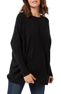 A PEA IN THE POD Rib Trim Dolman Sleeve Maternity Sweater in Black