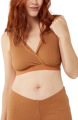 A PEA IN THE POD Ribbed Bralette in Cashew