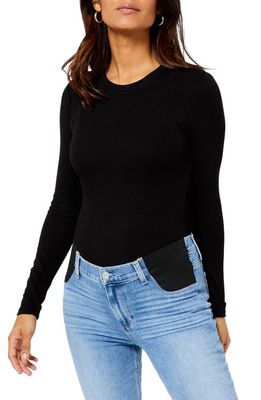 A PEA IN THE POD Ribbed Long Sleeve Maternity T-Shirt in Black