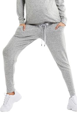 A PEA IN THE POD Underbelly Hacci Maternity Joggers in Grey Space Dye