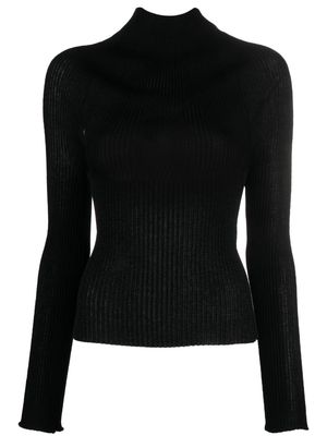 A. ROEGE HOVE Emma cut-out ribbed top - Black
