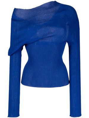 A. ROEGE HOVE Emma drapped ribbed top - Blue