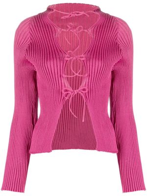A. ROEGE HOVE Emma lace-up cardigan - Pink