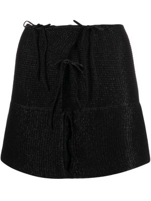 A. ROEGE HOVE Emma tied knitted miniskirt - Black