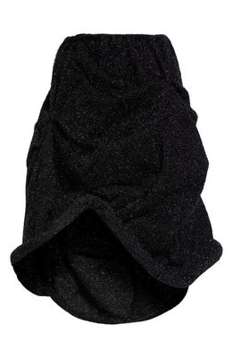 A. Roege Hove Laura Draped Metallic Rib Knit Skirt in Black