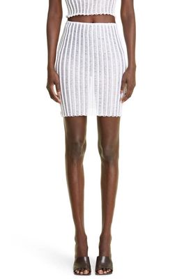 A. Roege Hove Patricia Ladder Stitch Cotton Blend Miniskirt in Optic White