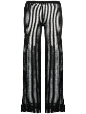 A. ROEGE HOVE Patricia semi-sheer trousers - Black