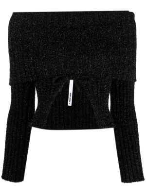 A. ROEGE HOVE ribbed cut-out cropped jumper - Black