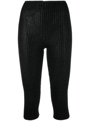 A. ROEGE HOVE ribbed-knit cropped leggings - Black
