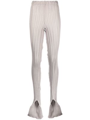 A. ROEGE HOVE ribbed-knit high-waisted trousers - Neutrals