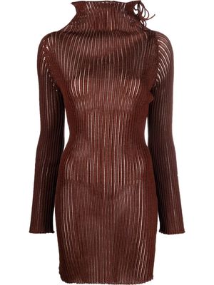 A. ROEGE HOVE ribbed-knit mini dress - Brown