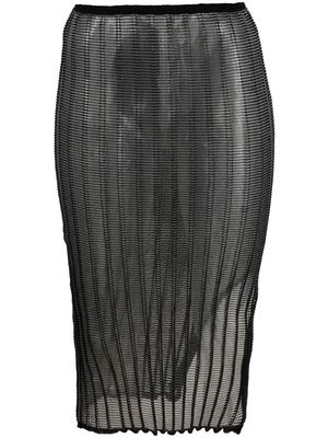 A. ROEGE HOVE semi-sheer midi skirt - Black
