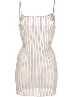 A. ROEGE HOVE sheer ribbed-knit dress - Neutrals