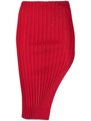 A. ROEGE HOVE slde-slit ribbed skirt - Red
