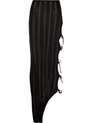 A. ROEGE HOVE tie-fastening asymmetric-hem skirt - Black