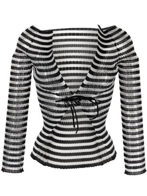 A. ROEGE HOVE tie-fastening striped top - Black