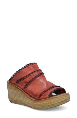 A. S.98 Nelson Platform Wedge Sandal in Rust