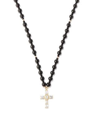 A Sinner in Pearls 18kt yellow gold pearl and crystal necklace