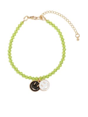 A Sinner in Pearls bead smiley charm bracelet - Green