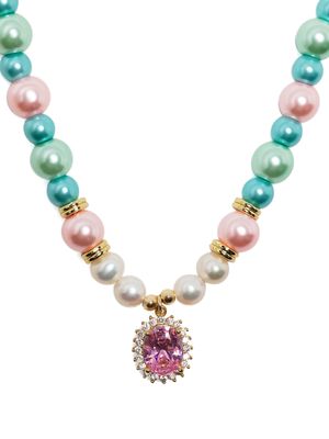 A Sinner in Pearls beaded crystal pendant necklace - Multicolour