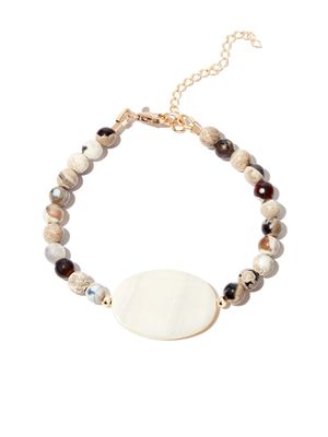A Sinner in Pearls beaded pearl charm bracelet - Brown
