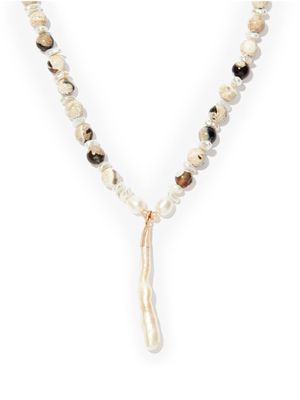 A Sinner in Pearls pearl-pendant beaded necklace - Neutrals