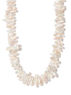 A Sinner in Pearls pearl wide choker necklace - White