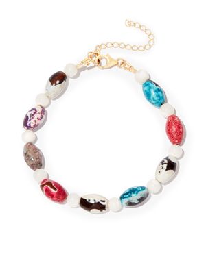 A Sinner in Pearls rainbow bead bracelet - White