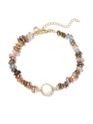 A Sinner in Pearls rainbow pearl beaded bracelet - Brown