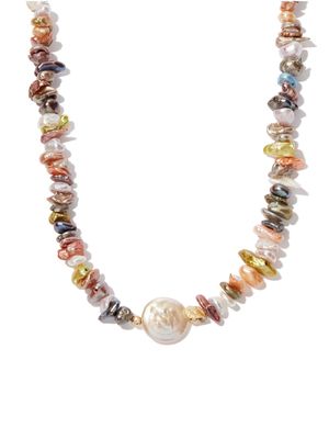A Sinner in Pearls rainbow pearl beaded necklace - Neutrals