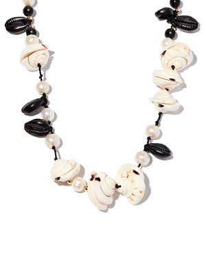 A Sinner in Pearls shell pearl necklace - Black