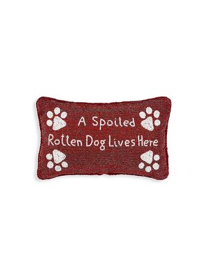 A Spoiled Rotten Dog Lives Here Beaded Pillow