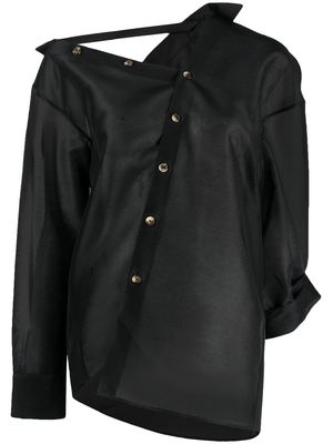 A.W.A.K.E. Mode asymmetric button-up blouse - Black