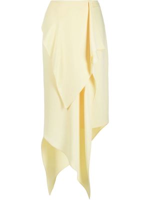 A.W.A.K.E. Mode asymmetric draped skirt - Yellow