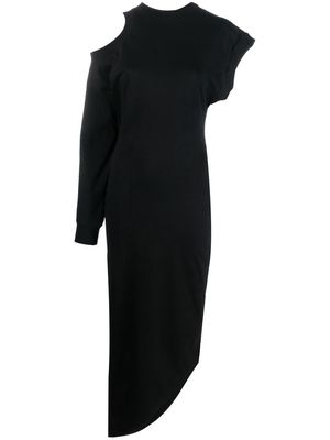 A.W.A.K.E. Mode asymmetric organic-cotton dress - Black