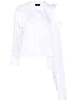 A.W.A.K.E. Mode asymmetric single open-shoulder shirt - White