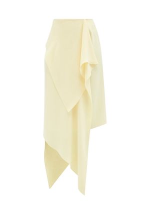 A.w.a.k.e. Mode - Asymmetric Waterfall Crepe Skirt - Womens - Yellow
