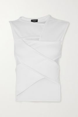A.W.A.K.E. MODE - Cutout Ribbed Organic Cotton-blend Jersey Top - White