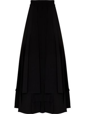 A.W.A.K.E. Mode high-waisted tiered maxi skirt - Black