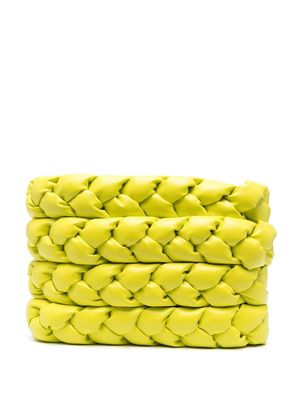 A.W.A.K.E. Mode Lucia braided-quilted clutch - Green